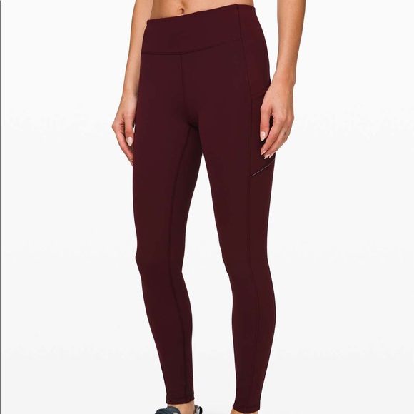 🍋 Lululemon maroon full length Speed Up Tight 28” leggings - Picture 2 of 14